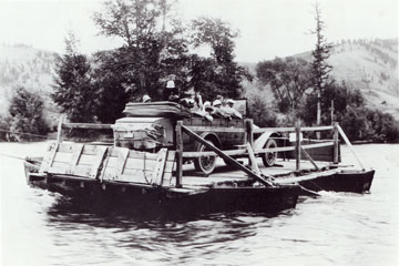 William Menor established a homestead on the Snake River and built Menor’s Ferry